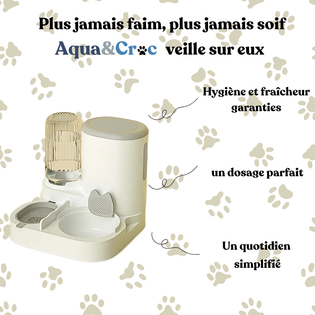 Aqua&Croc - distributeur d'eau et de croquette pour chien et chat